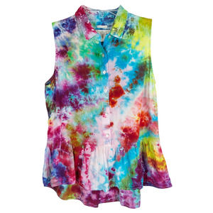 Catherine Malandrino Small Top Tie Dye Queen Selling Dreams Purple Blue Pink 176